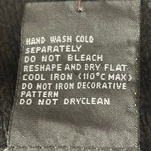 I.B. Diffusion VTG Silk Angora Lambswool Black Beaded Sweater Size L Glam Goth - Picture 10 of 10